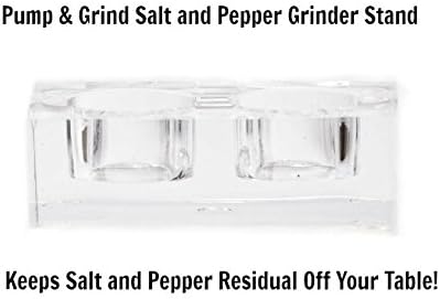 Grind Gourmet Salt and Pepper Grinder Set, Refillable, Pump & Grind, Thumb Press (Reflex Black Set)