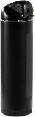 HydroJug Ease2o Water Bottle with Straw & Chug Lid, Stainless Steel, Vented Cap to Help Reduce Pressure, Water-Level Window, Cup Holder Friendly, Non-Slip Base – 24oz, Black