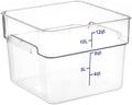 Soro Essentials- 12 qt. Polycarbonate Square Food Storage Container with Graduated Markings Clear Color- Stackable Storage Bin Plastic Food Container with Handle for Pantry Organizer Storage Kitchen