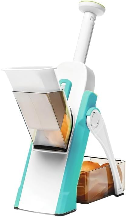 Saker Adjustable Safe Vegetable Slicer,Safe 5-in-1 Mandoline Slicer, Adjustable Vegetable Chopper & Fruit Slicer for Fast Meal Prep, 0.1-8mm Thickness (blue)