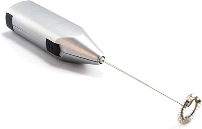 Handheld Milk Frother Electric Mixer for Lattes, Frappe, Matcha, Hot Chocolate, Coffee, and More with Anti-Skid Handle, Non-Stick Whisk, Battery Powered(Black)