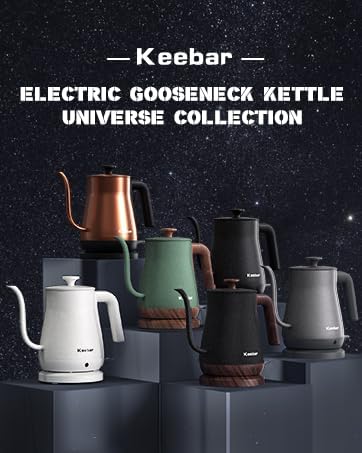 Electric Kettle, Gooseneck Kettle with Auto Shut Off, 0.8L Small Eletric Tea Kettle, Precise Spout Designed for Coffee Tea, 1000W Quick Heat Up, Stainless Steel, Matte Black | Auto Shut Off, 0.8L, Precise Spout Designed for Coffee Tea, 1000W Quick Heat...