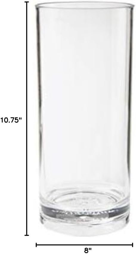 G.E.T. H-14-1-SAN-CL-EC Clear 14 oz. Tom Collins, Break Resistant Dishwasher Safe San Specialty Drinkware Collection (Pack of 4)