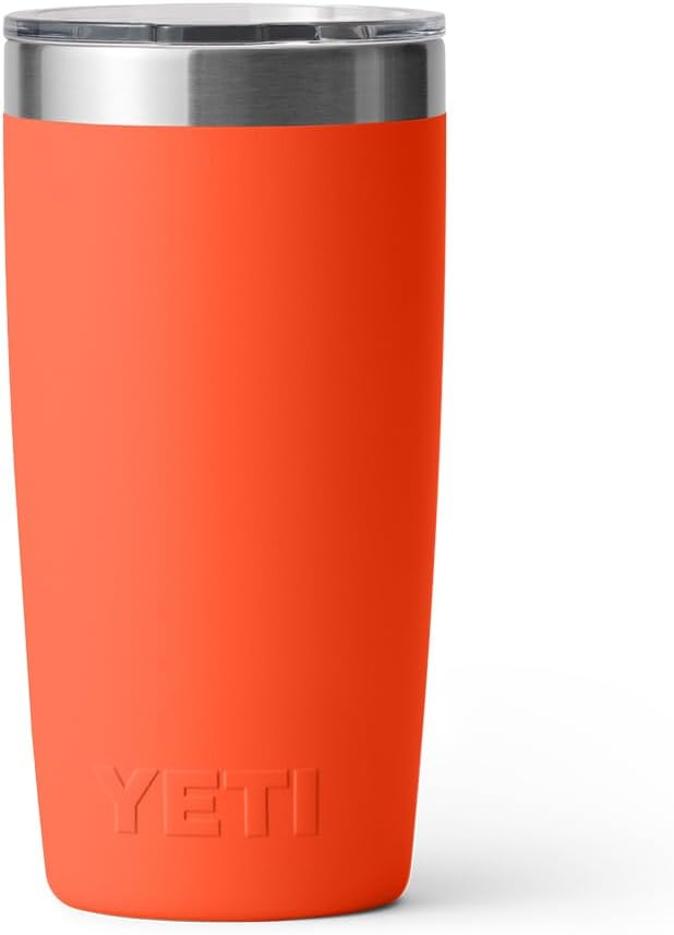 YETI Rambler 10 oz Tumbler, Stainless Steel, Vacuum Insulated with MagSlider Lid, Papaya