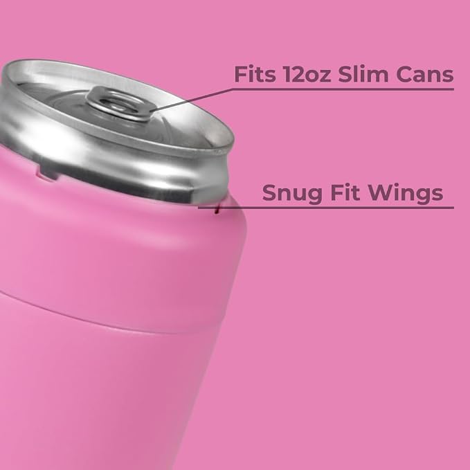 HydroJug Slim Can Cooler 12 oz, Stainless Steel Can Holder, Taffy