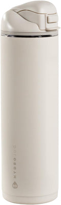 HydroJug Ease2o Water Bottle with Straw & Chug Lid, Stainless Steel, Vented Cap to Help Reduce Pressure, Water-Level Window, Cup Holder Friendly, Non-Slip Base – 24oz, Linen