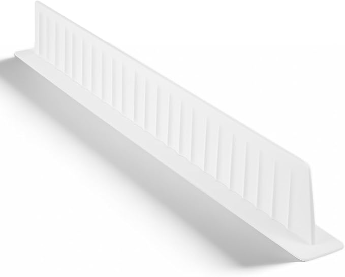 Silicone Sink Splash Guard for Kitchen Edge, 20 Inch Long Water Barrier with Strong Suction Cups, White Dish Washing Baffle for Countertop, Wet Clothes Protector for Island & Bathroom, Reusa