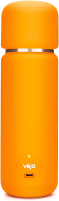 VEJO 12oz Electric Protein Shaker Bottle – USB Rechargeable Powder Mixer for Protein Shakes, Pre-Workout, Creatine | No Clumps, No Ball | 6-Blade Blending | BPA-Free | Gym Bag Travel Size | Orange