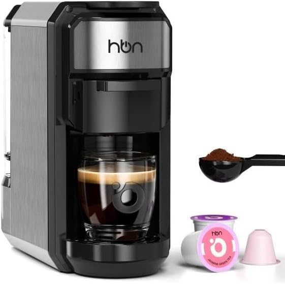 HBN 3-in-1 for Nespresso Capsule & K-Cup Pods & Ground Coffee Multi Coffee Maker + Tea 40-Count Sampler Variety Pack