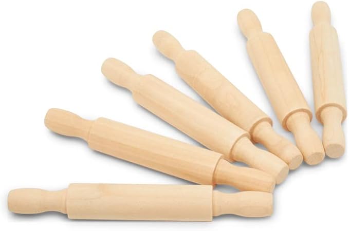 Wooden Mini Rolling Pin, 5 Inches Long, Pack of 50, Great for in The Kitchen and Crafting by Woodpeckers