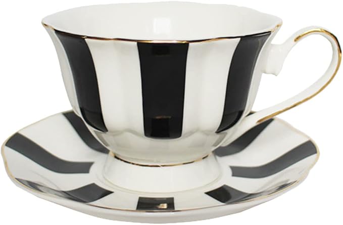 Hemoton Polka Dot Cup and Saucer Set 5.51 Inch Ceramic Coffee Mug with Comfortable Grip for Latte Cappuccino Tea Serving European Style