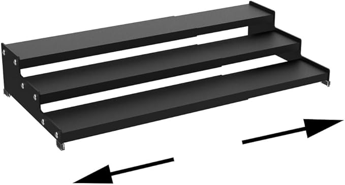 Expandable Carbon Steel Spice Rack Organizer for Pantry, Adjustable 3-Tier Ladder Shelf,Holds Up to 24 Cans,Kitchen Countertop Organizer, Rustproof Storage Rack for Spices, Cans, Sauces & Dry Goods