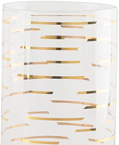 Mikasa 'Cheers' Etched Crystal Highball Cocktail Glasses, 470 ml – Gold Effect (Set of 4)