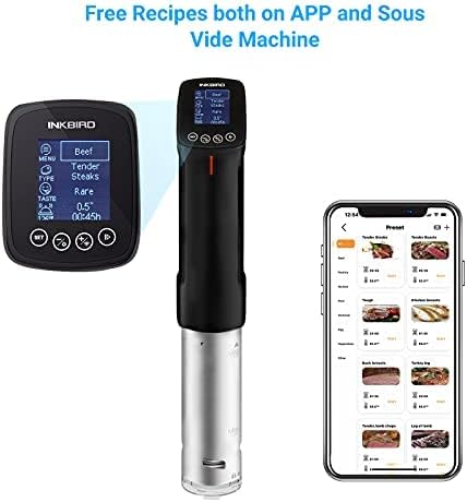 INKBIRD WIFI Sous Vide Cooker Bundle with Vacuum Sealer Machine | 1000W Sous-Vide Cooker Immersion Circulator with 14 Preset Recipes on APP and Thermal Immersion with Timer