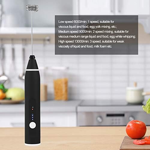 Drink Stirrer Tools Electric Milk Frother Automatic Egg Beater USB Charging Mixer 3 Settings for Coffee Drink Stirrer Tools