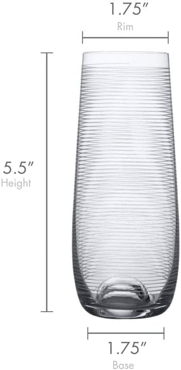 Mikasa – Cheers Stemless Flute – Clear, Set of 4
