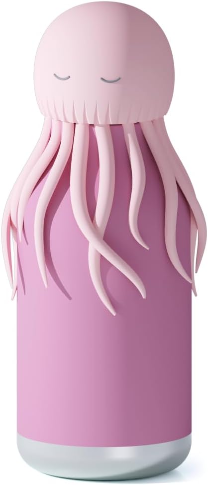 asobu Bestie Bottle Insulated Stainless Steel Water Bottle with Detachable Soft Animal Head Fun Drinking For Kids and Teens with Flexible Reusable Straw 16 Ounce
