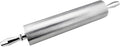 New Star Foodservice 13 Inch Aluminum Rolling Pin, Extra Heavy Duty Restaurant Grade Dough Roller with Rotating Barrel and Handles, Silver