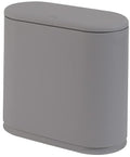 Sooyee 10 Liter Rectangular Slim Plastic Trash Can Wastebasket with Press Type Lid, 2.4 Gallon Garbage Container Bin for Bathroom, Powder Room, Bedroom, Kitchen, Craft Room, Office, Gray