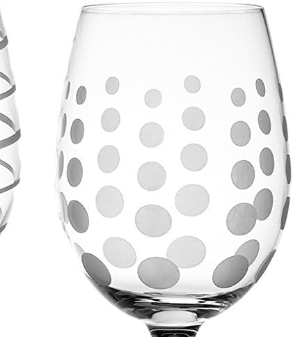 Mikasa Set of 4 Cheers Crystal White Wine Glasses, Silver