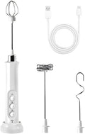 Rechargeable Milk Frother, Handheld Electric Mini Foam Maker with 3 Adjustable Speed for Coffee, Latte, Hot Chocolate, Portable Drink Mixer and Whisker