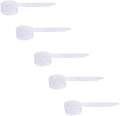 Plastic Measuring Scoop, (13 cc | 1 tablespoon | 1/2 fl oz. | 13mL) Long Handle Spoons for Powders, Granules, Coffee, Pet Food, Baking Supplies, Protein and Other Dry Goods, BPA Free (Set of 5)