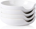 Selamica Ceramic Spoon Rest, 4.8 Inch Spoon Rest for Stove Top, Spoon Holder for Kitchen Counter, Coffee Spoon Holder, Heat-Resistant Cooking Utensil Rest for Ladles Tong, Set of 4, White
