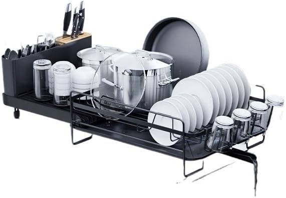 Adjustable Over The Sink Dish Drying Rack, Large Capacity Stainless Steel Kitchen Counter Organizer with Ventilated Design - Rustproof & Space-Saving for Home Cooks