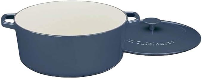 Cuisinart Chef's Classic Enameled Cast Iron Dutch Oven with Lid, Porcelain Enameled Interior, Oven Safe, Induction Compatible, 7-Quart, Round, Provencial Blue
