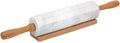 Marble Rolling Pin With Stand, 18.1-Inch Polished Non-Stick Stone Dough Roller With Wooden Handles for Baking Pasta, Pizza, Cookies, Pie Crust, Kitchen Pastry Tools (1, Light Grey, 18.1)