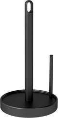 STWWO Paper Towel Holder Countertop, Black Paper Towel Holder with Anti Slip Weighted Base, Stainless Steel Heavy Duty Freestanding Papertowel Holder for Bathroom, Kitchen Roll Holder