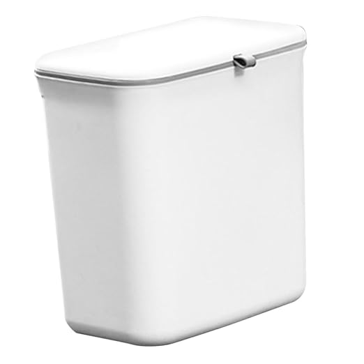 SUPVOX Dry and Wet Separation Hanging Trash Can Dual Compartment Kitchen Garbage Bin White Plastic Over Cabinet Door for Household Waste Sorting