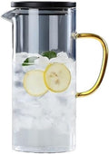 Pitcher Thickened Glass Cold Water Pitcher, Home Use Juice Teapot with Handle, Pitcher for Iced Tea Drinks with High Borosilicate Juice Water Pitcher (Clear)