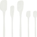 Tovolo Flex Core 5 Piece Silicone Spatula Set Heat Resistant All Silicone Utensils Include Non Stick Spatula Spoonula Jar Scraper, Dishwasher Safe BPA Free Spatulas for Baking Mixing, White