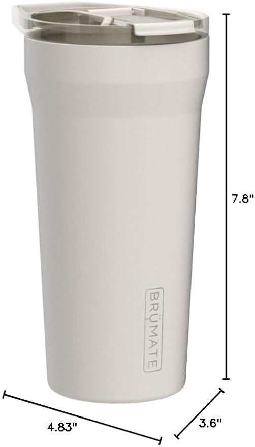 BrüMate Pour Over 20oz Insulated Coffee Mug | 2-in-1 Travel Coffee Maker with 100% Leakproof Lid | Insulated Coffee Tumbler | Travel & Camping | Comes with Filter Dripper | BPA-Free (Dune)