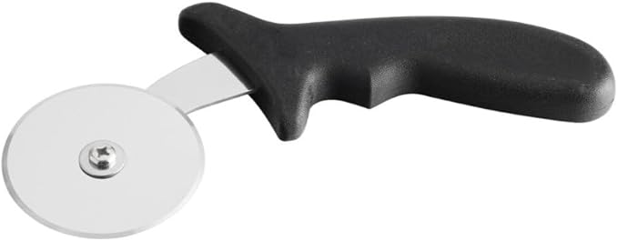Soro Essentials- 2.5" Stainless Steel Pizza Cutter Wheel with Plastic Handle Black Color- Pizza Wheel Slicer Built in Finger Guard for Safety Pizza Wheel Sharp Blade for Cutting Through Crusts Pies