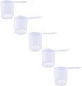 Plastic Measuring Scoop, (148 cc | .625 Cup | 5 oz. | 148 mL) Long Handle Spoons for Powders, Granules, Coffee, Pet Food, Baking Supplies, Protein and Other Dry Goods, BPA Free (Set of 5)
