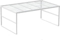Kitchen Cabinet Storage Shelf Stackable Wire Spice Rack Organizer Heavy Duty Space Saver for Bathroom Bedroom Closet Laundry Room Office Countertop - White, Pack 1