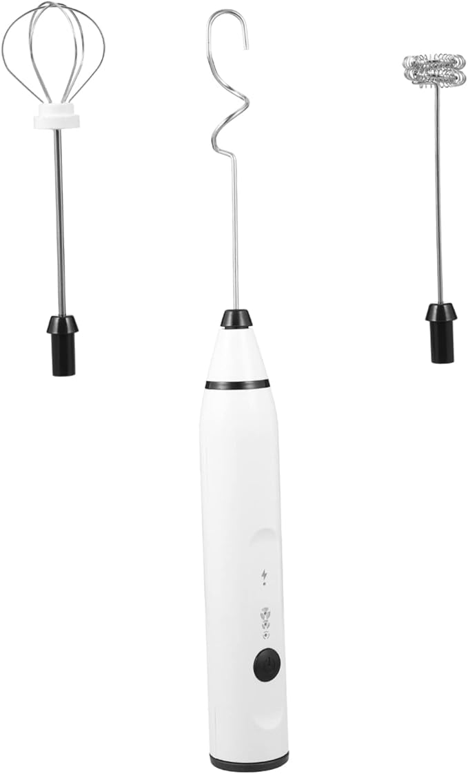 Mikinona 1set Usb Electric Handheld Mixer Stainless Steel Bubbler for Kitchen Automatic Paint Whisk Ergonomic Design Easy to Clean Powerful Frother for Foamed and Food