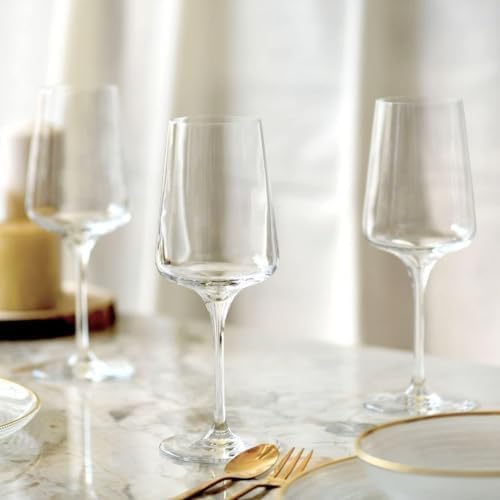 Krosno White and Sparkling Wine Glasses, 6 piece set, 13.52 oz, Infinity Collection, Elegant, Crystal Glass, Lead-free Glass, Dishwasher Safe, Made in Europe