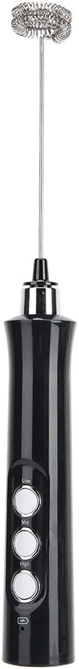 Electric Milk Frother, Handheld Automatic Egg Beater, USB Rechargeable Milk Shaker with 3 Speed Settings, 1200mAh Battery, Includes 3 Mixing Heads for Coffee, Milk, Cocktails, Smoo
