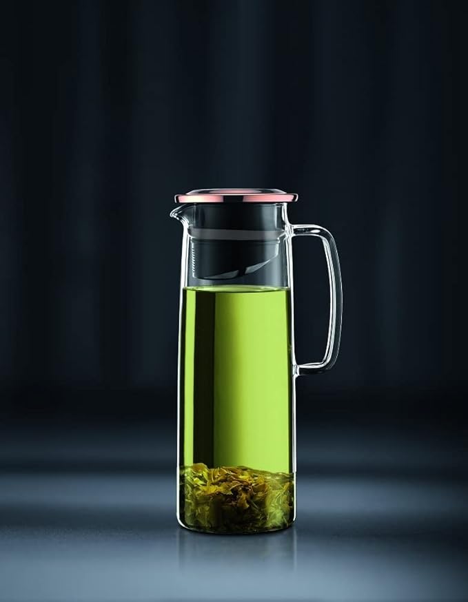 Bodum 11575-18S Biasca Tea Jug, 47.2 fl oz (1,200 ml), Copper Tea, Green Tea, Chinese Tea, Herbal Tea, Fruit Tea, Stainless Steel Filter, Glass Beaker, Dishwasher Safe