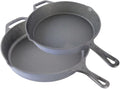 KANKA Cast Iron Skillet Set – Pre-Seasoned 10 Inch & 12 Inch Cast Iron Frying Pans – Iron Skillet Set for Stove, Oven, Grill & Searing Pan Cooking – Includes Silicone Handles & Scrapers