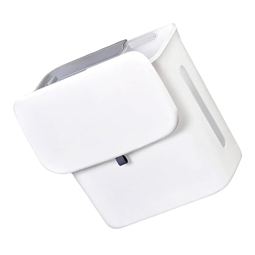 SUPVOX Dry and Wet Separation Hanging Trash Can Dual Compartment Kitchen Garbage Bin White Plastic Over Cabinet Door for Household Waste Sorting