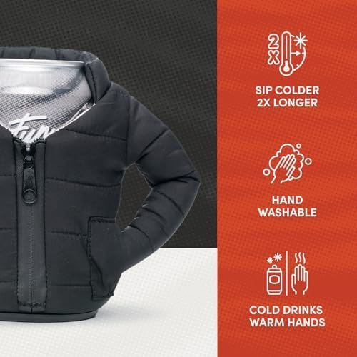 Puffin - The Puffy Jacket - Insulated 12 oz Can Cooler I Beer Bottle & Soda Can Insulator, Keep Drinks and Beverages Cold - (Creamsicle & Chocolate)