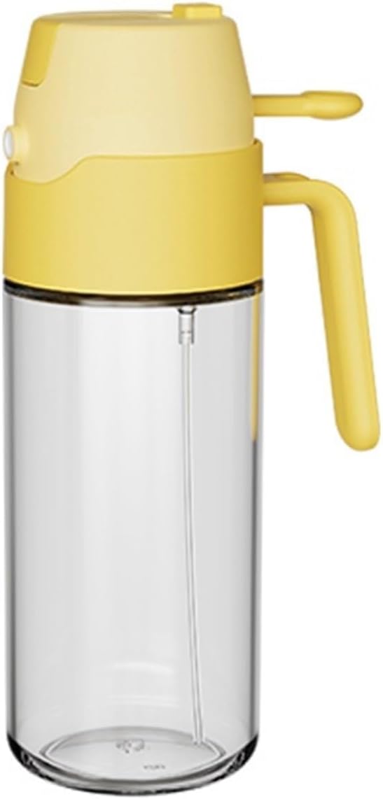 Oil Sprayer, Glass Oil Spray Bottle, Sprayer Mister, Continuous With Portion Control, For Cooking,for Kitchen, Air Fryer(Yellow,550ml)