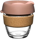 KeepCup Brew Cork, Reusable Glass Tumbler with Natural Cork, Short Coffee Cup 8oz/227ml - Frappe
