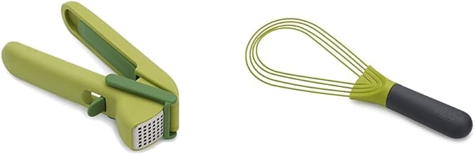 Joseph Joseph CleanForce Garlic Press & Twist Whisk 2-in-1 Collapsible Balloon and Flat Whisk Bundle