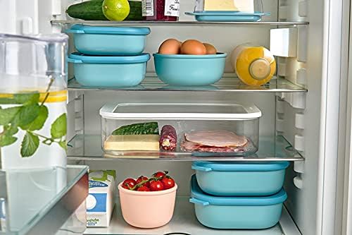 Mepal – Multi Bowl Cirqula 4-Piece Set – Food Storage Container with Lid - Suitable as Airtight Storage Box for Fridge & Freezer, Microwave Container - 350, 750, 1250, 2250ml - Vivid green