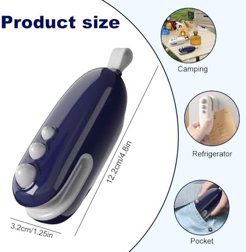 2-in-1 Mini Bag Sealer with Cutter & Magnet - Portable Rechargeable Snack Sealing Machine for Food Storage - Handheld Resealer for Chip Bags (A - White - 2pcs)
